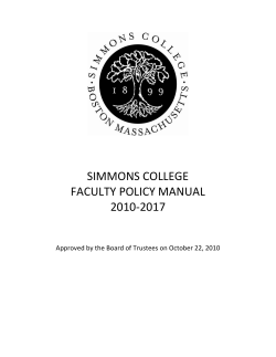 Faculty Policy Manual - Simmons.edu