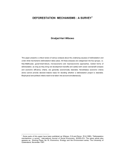 DEFORESTATION MECHANISMS : A SURVEY