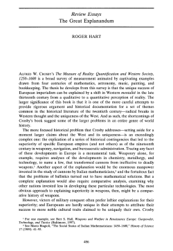 The Great Explanandum