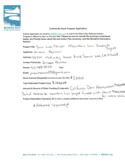 San Luis Obispo Mountain Lion Research Project