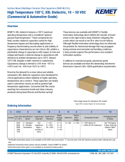 High Temperature 150&deg;C, X8L Dielectric, 10 &ndash; 50 VDC