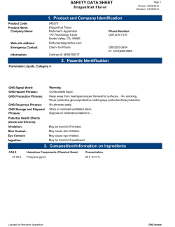 Dragonfruit Flavor SAFETY DATA SHEET 1. Product and Company