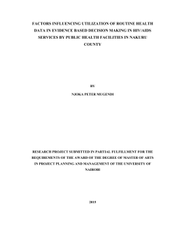 Factors Influencing Utilization Of Routine Health