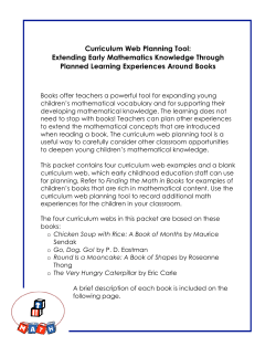 Curriculum Web Planning Tool: Extending Early Mathematics