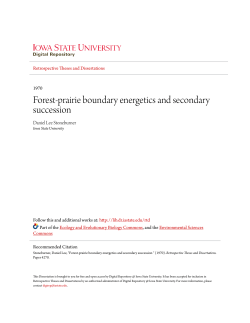 Forest-prairie boundary energetics and secondary succession