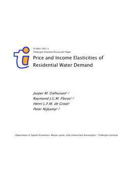 Price and Income Elasticities of Residential Water Demand