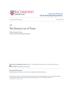 The Roman Law of Trusts - UR Scholarship Repository
