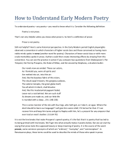 How to Understand Early Modern Poetry