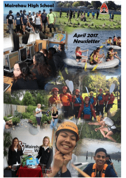 April 2017 Newsletter - Mairehau High School
