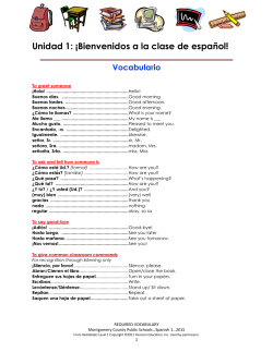 Spanish 1A Required Vocabulary