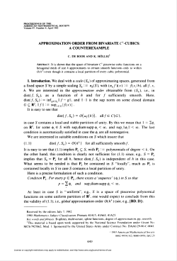 APPROXIMATION ORDER FROM BIVARIATE C