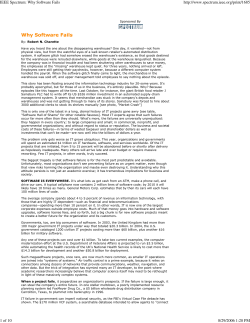 IEEE Spectrum: Why Software Fails