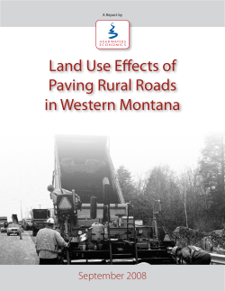 Land Use Effects of Paving Rural Roads in Western Montana