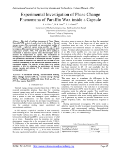 Experimental Investigation of Phase Change Phenomena of Paraffin