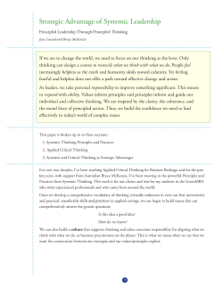 Strategic Advantage of Systemic Leadership