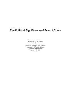 The Political Significance of Fear of Crime
