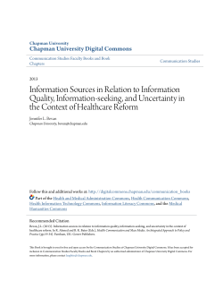 Information Sources in Relation to Information Quality, Information
