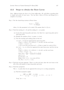 13.5 Steps to obtain the Root Locus