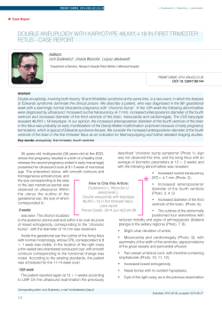 double aneuploidy with karyotype 48,xxy,+18 in first