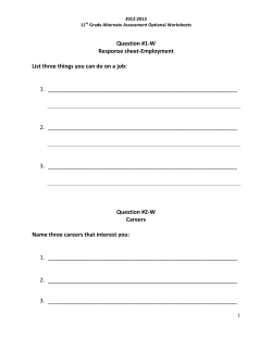 Question #1-W Response sheet-Employment List three things you