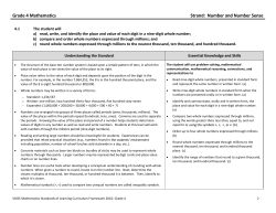 Grade 4 Mathematics Strand: Number and Number Sense