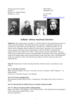 African American Literature Syllabus