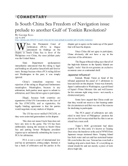 Is South China Sea Freedom of Navigation issue prelude to another