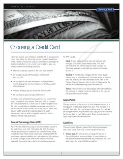 Choosing a Credit Card