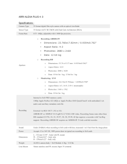 ARRI ALEXA PLUS 4 :3 Specifications :