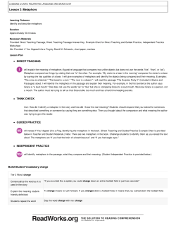 Lesson 2: Metaphors - of files.esd189.org