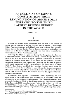article nine of japan`s constitution: from renunciation of armed force