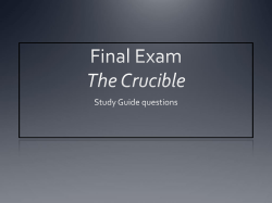 English 11 Final Exam Crucible