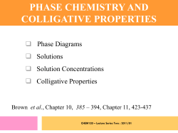 PHASE CHEMISTRY AND COLLIGATIVE PROPERTIES
