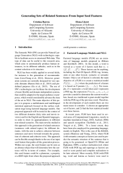 Generating Sets of Related Sentences from Input Seed Features
