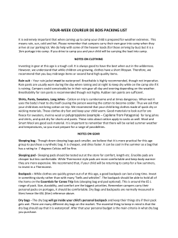 four-week coureur de bois packing list