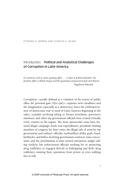 Introduction political and analytical Challenges of Corruption in latin