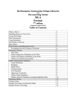 MLA Format - Northampton Community College
