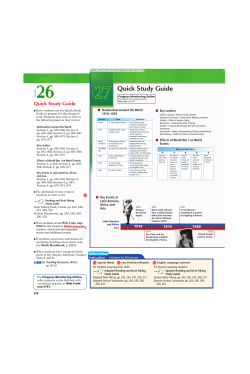 Quick Study Guide - Mr. Mason World History B
