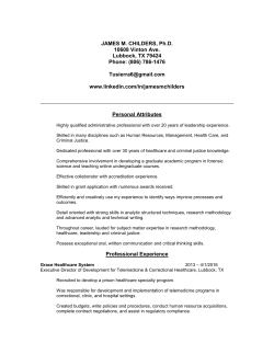 Curriculum Vitae - Texas Tech University Departments