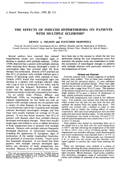 the effects of induced hyperthermia on patients with multiple