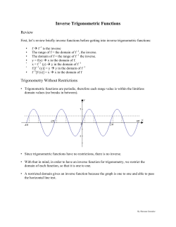 INVERSE TRIGONOMETRIC FUNCTIONS