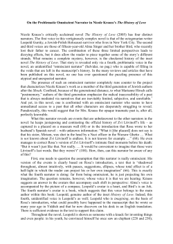 On the Problematic Omniscient Narrator in Nicole Krauss`s The