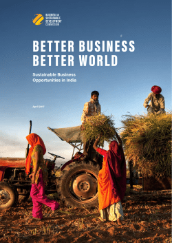 Better Business Better World: Sustainable Business Opportunities in
