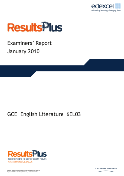 Examiner report - Unit 3 (6EL03) - January 2010
