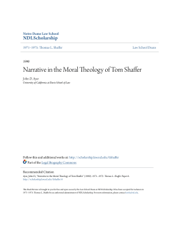Narrative in the Moral Theology of Tom Shaffer