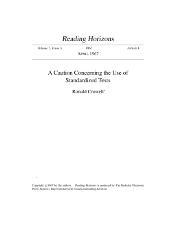 A Caution Concerning the Use of Standardized Tests