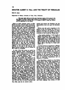 Senator Albert B. Fall and the Treaty of Versailles
