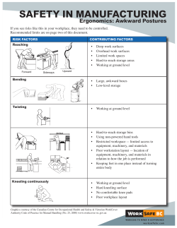 Safety in Manufacturing - Ergonomics: Awkward Postures