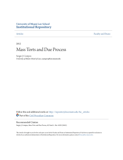 Mass Torts and Due Process - University of Miami School of Law