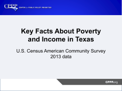 Key Facts About Poverty and Income in Texas